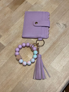 Purple Bracelet Wallet - silicone beads