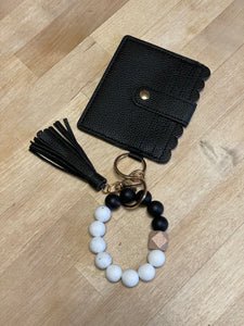 Black Bracelet Wallet - silicone beads