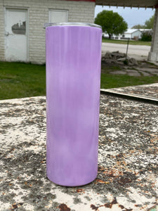 20 oz UV white to purple straight 20 oz tumbler