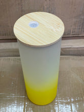 Load image into Gallery viewer, 25 oz Glass Yellow Sublimation Tumblers w/Bamboo Lid
