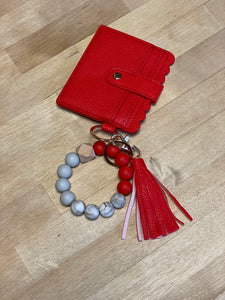 Red Bracelet Wallet - silicone beads