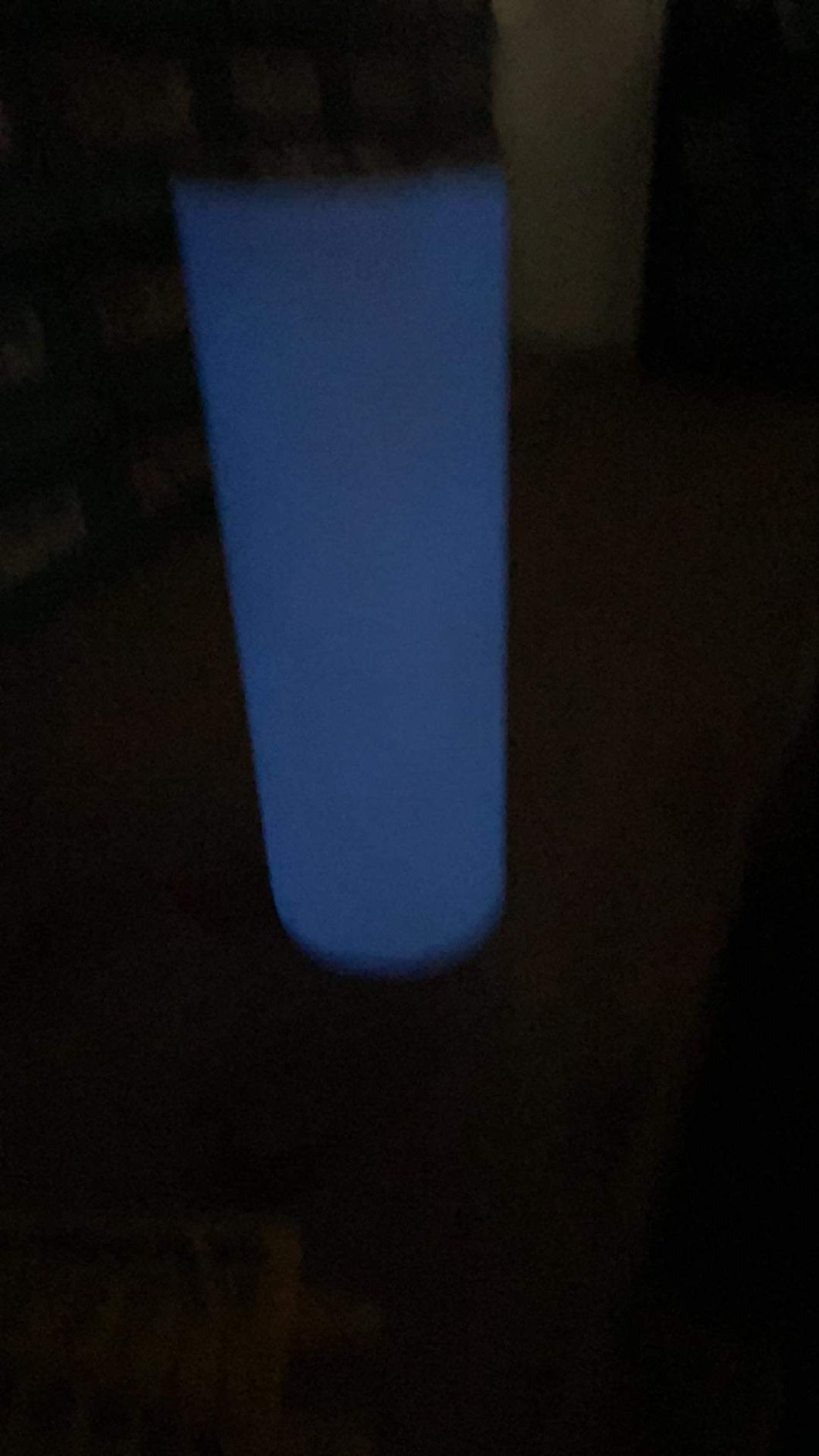 White to blue Glow in the dark