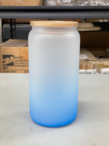 16 oz Sublimation Frosted BlueJar