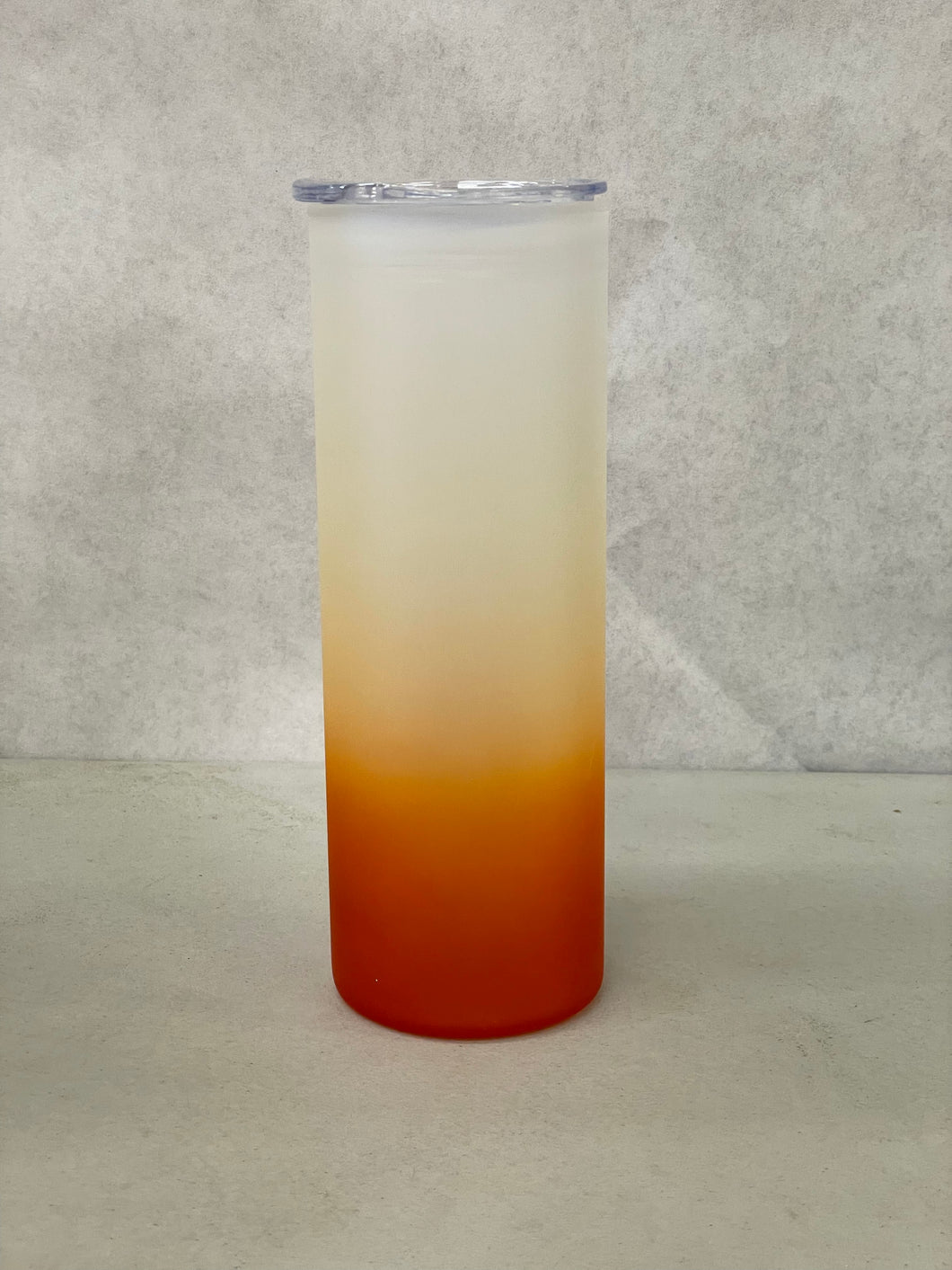 25 oz Frosted Orange Sublimation Tumbler w/plastic lid