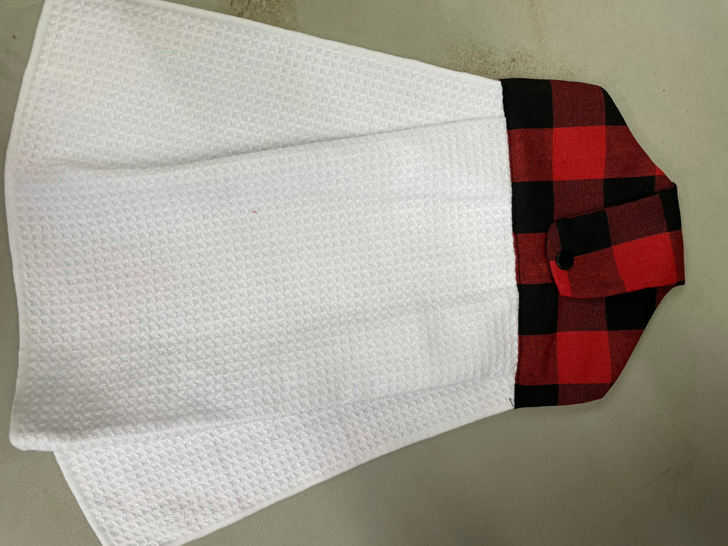 Red and black checked waffle weave towel- sublimation