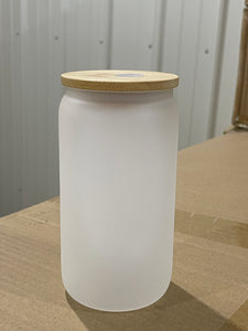 12 oz frosted sublimation glass jar