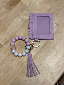 Purple Bracelet Wallet - silicone beads