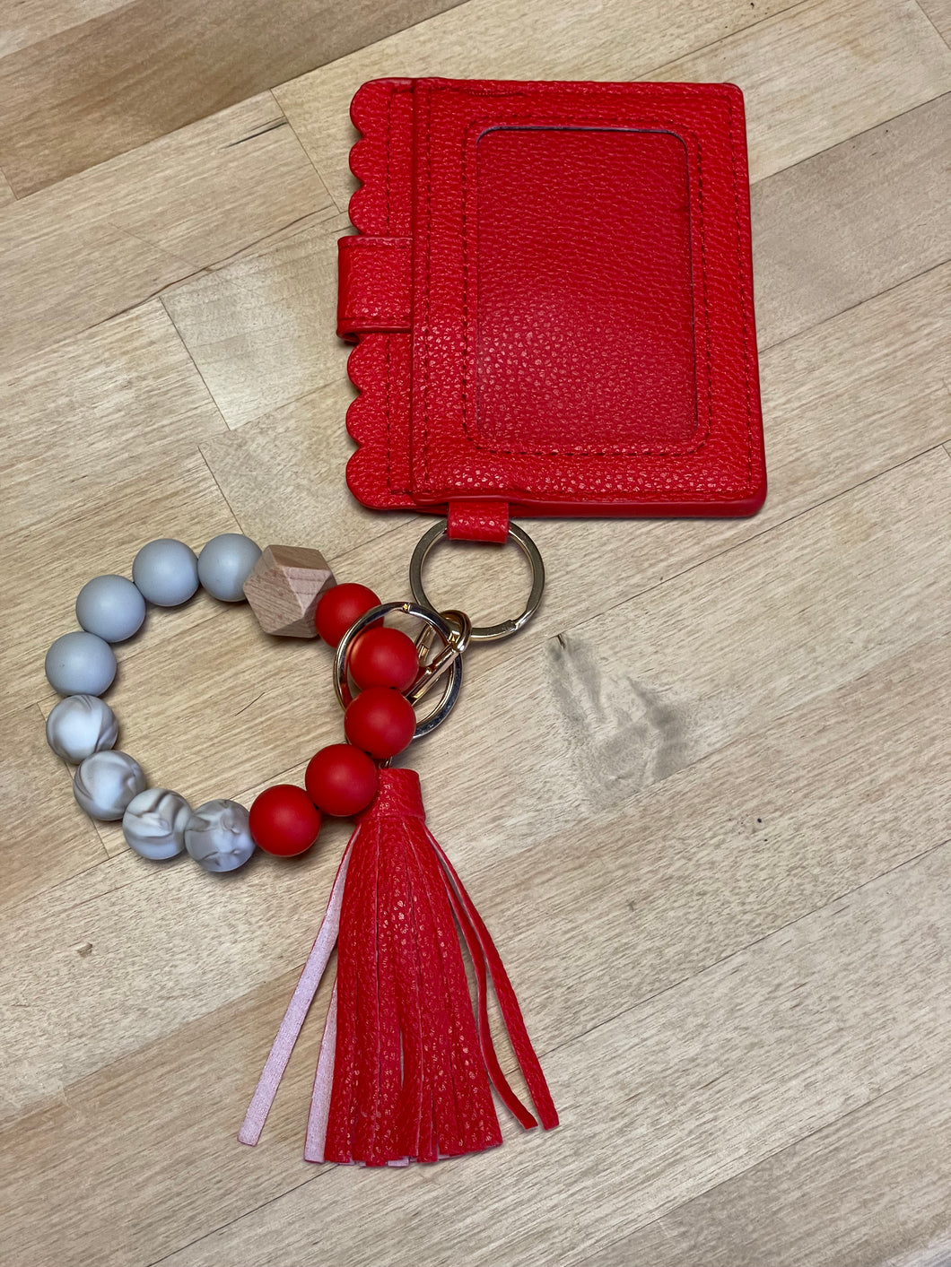 Red Bracelet Wallet - silicone beads