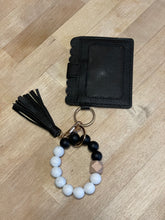 Load image into Gallery viewer, Black Bracelet Wallet - silicone beads
