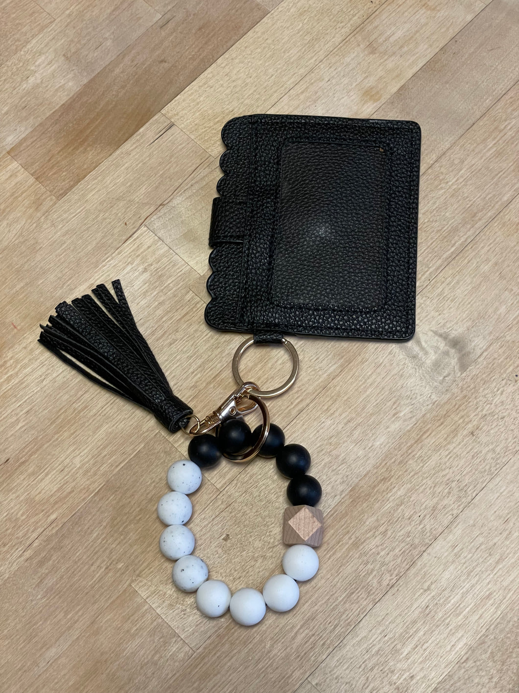 Black Bracelet Wallet - silicone beads