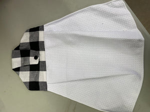 Black and white checked waffle weave towel. Sublimation