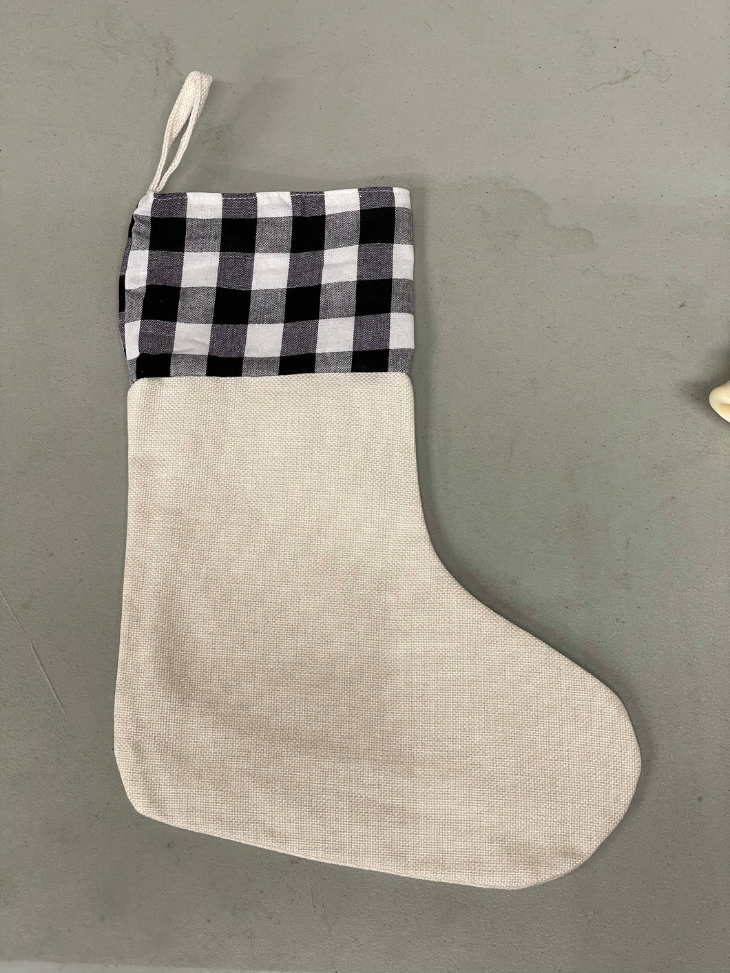 Black and white checked Christmas Stocking-Sublimation