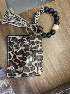 Dark Leopard Bracelet Wallet - silicone beads