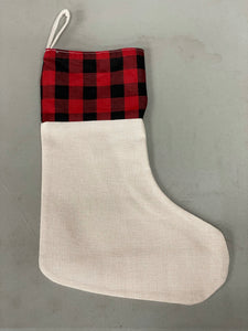 Red and Black check Christmas Stocking-Sublimation